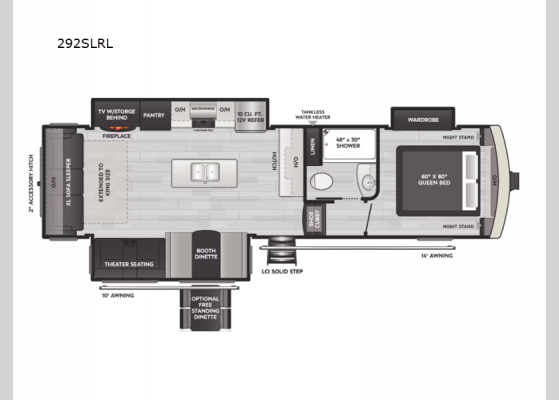 Floorplan - 2025 Arcadia Super Lite 292SLRL Fifth Wheel