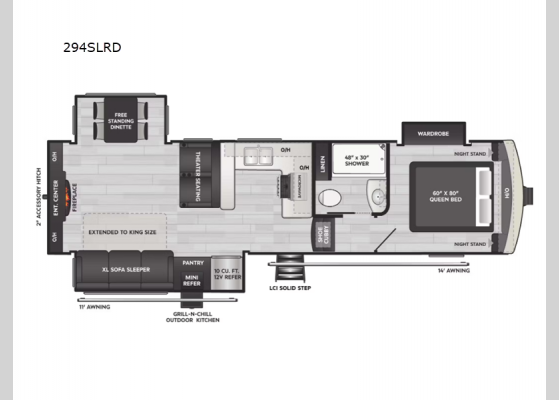 Floorplan - 2025 Arcadia Super Lite 294SLRD Fifth Wheel