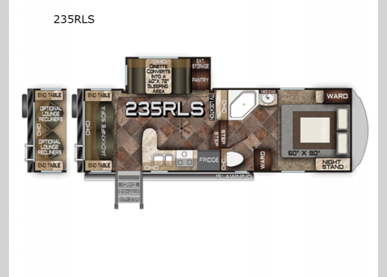 Floorplan - 2024 Fox Mountain 235RLS Fifth Wheel