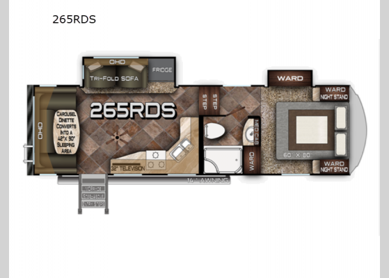 Floorplan - 2024 Fox Mountain 265RDS Fifth Wheel