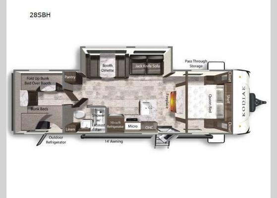 Floorplan - 2024 Kodiak SE 28SBH Travel Trailer