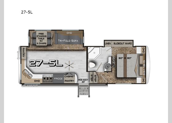 Floorplan - 2025 Arctic Fox Grande Ronde 27-5L Fifth Wheel