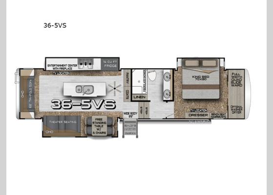 Floorplan - 2025 Arctic Fox Grande Ronde 36-5VS Fifth Wheel