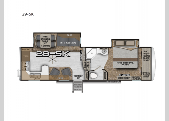 Floorplan - 2025 Arctic Fox Grande Ronde 29-5K Fifth Wheel