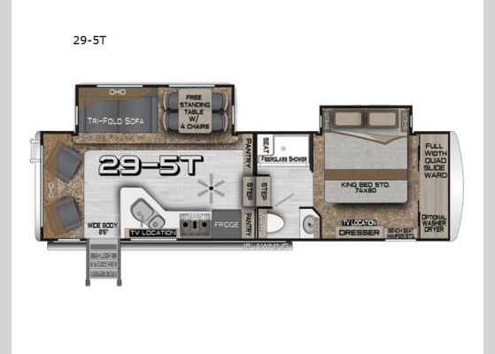 Floorplan - 2025 Arctic Fox Grande Ronde 29-5T Fifth Wheel