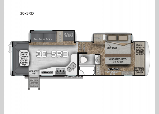 Floorplan - 2025 Arctic Fox Grande Ronde 30-5RD Fifth Wheel