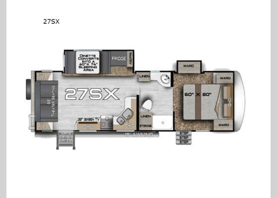 Floorplan - 2025 Arctic Fox Edge 27SX Travel Trailer