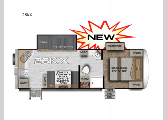 Floorplan - 2025 Arctic Fox Edge 26KX Travel Trailer