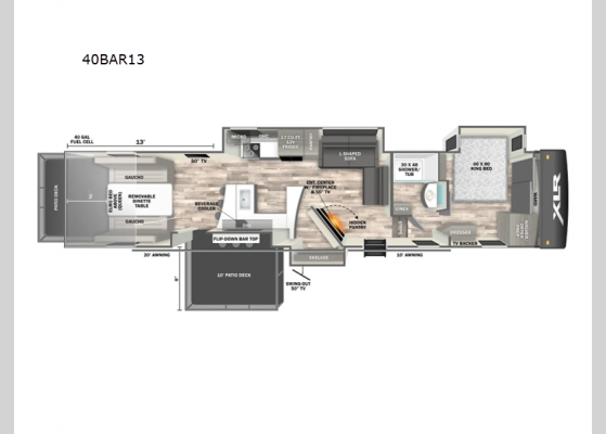 New Forest River RV XLR Nitro 40BAR13 Toy Hauler Fifth Wheel for