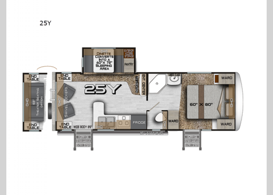 Floorplan - 2025 Arctic Fox North Fork 25Y Travel Trailer