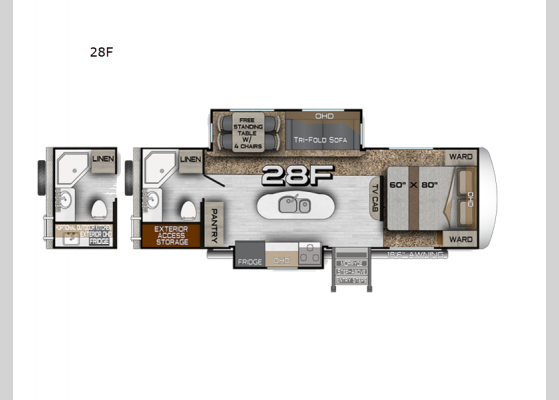 Floorplan - 2025 Arctic Fox North Fork 28F Travel Trailer