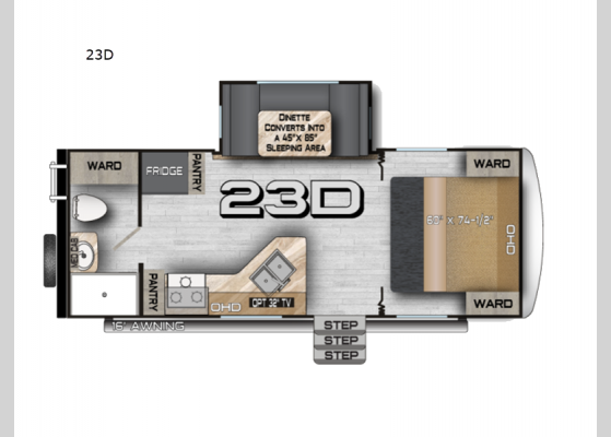 Floorplan - 2025 Nash 23D Travel Trailer