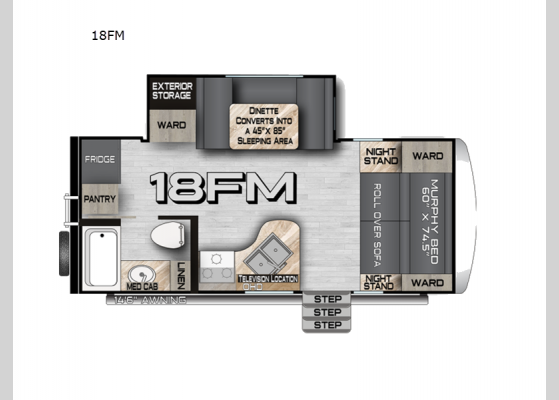 Floorplan - 2025 Nash 18FM Travel Trailer