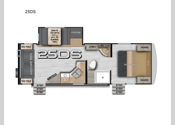 Floorplan - 2025 Nash 25DS Travel Trailer