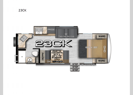 Floorplan - 2025 Nash 23CK Travel Trailer