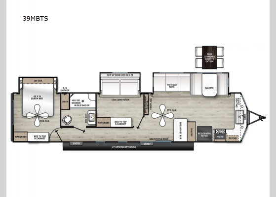 Floorplan - 2025 Aurora 39MBTS Destination Trailer