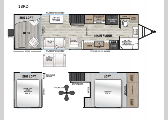 Floorplan - 2025 Aurora 18RD Destination Trailer