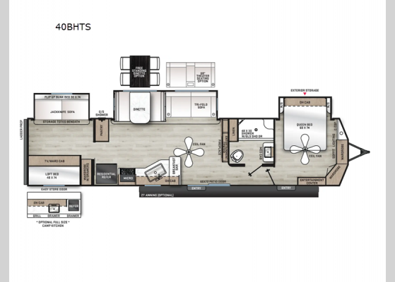 Floorplan - 2025 Aurora 40BHTS Destination Trailer