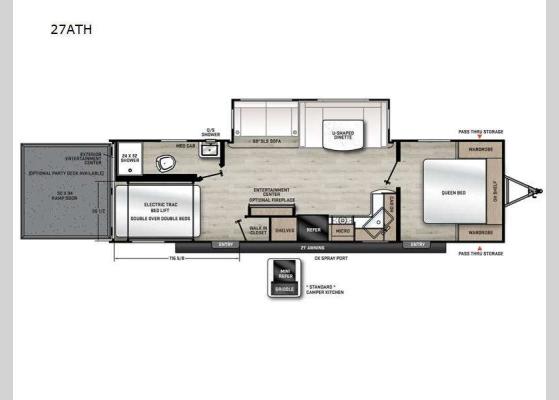 Floorplan - 2025 Aurora 27ATH Toy Hauler Travel Trailer