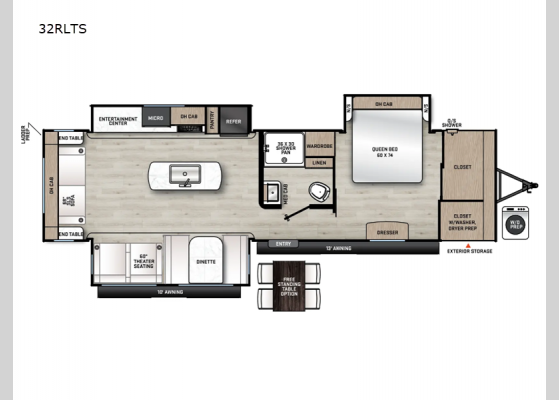 Floorplan - 2025 Aurora 32RLTS Travel Trailer