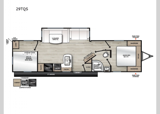 Floorplan - 2025 Aurora 29TQS Travel Trailer