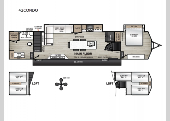 Floorplan - 2025 Aurora 42CONDO Destination Trailer