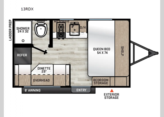 Floorplan - 2025 Aurora Light 13RDX Travel Trailer