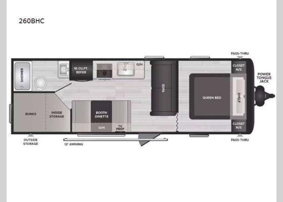 Floorplan - 2025 Springdale Classic 260BHC Travel Trailer