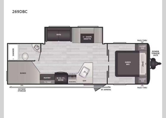 Floorplan - 2025 Springdale Classic 269DBC Travel Trailer