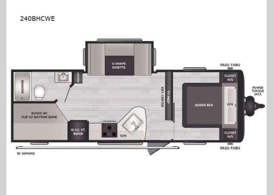 Floorplan - 2025 Springdale Classic 240BHCWE Travel Trailer