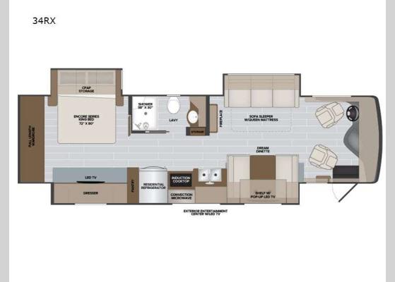 Floorplan - 2025 Nautica 34RX Motor Home Class A - Diesel