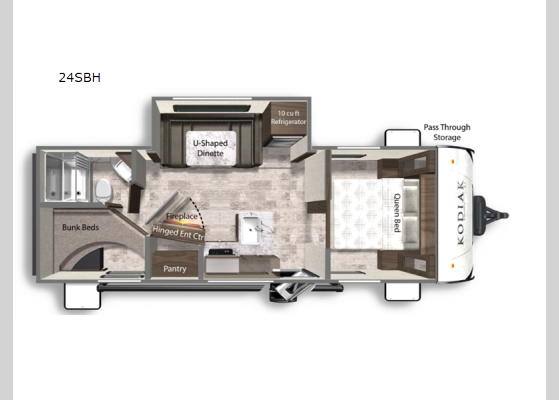 Floorplan - 2023 Kodiak SE 24SBH Travel Trailer