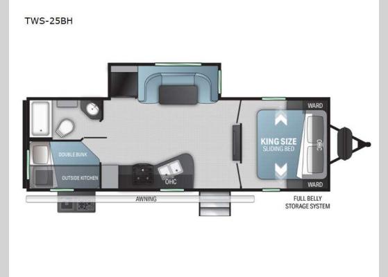 Floorplan - 2024 Twilight Signature TWS-25BH Travel Trailer