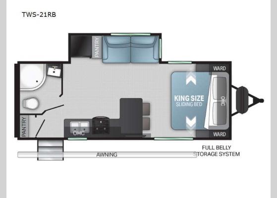 Floorplan - 2024 Twilight Signature TWS-21RB Travel Trailer