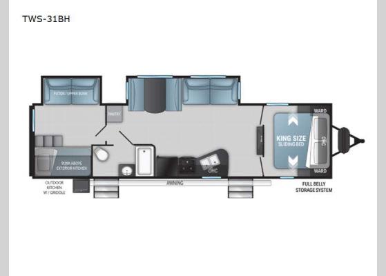 Floorplan - 2024 Twilight Signature TWS-31BH Travel Trailer