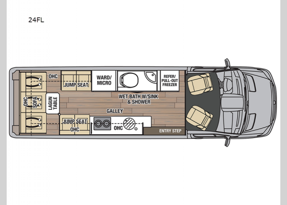 Floorplan - 2025 Galleria 24FL Motor Home Class B - Diesel