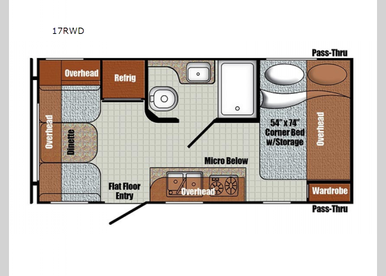 Floorplan - 2025 Vista Cruiser 17RWD Travel Trailer