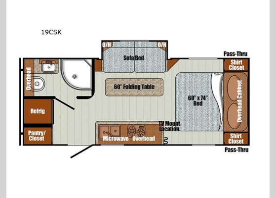 Floorplan - 2025 Vista Cruiser 19CSK Travel Trailer