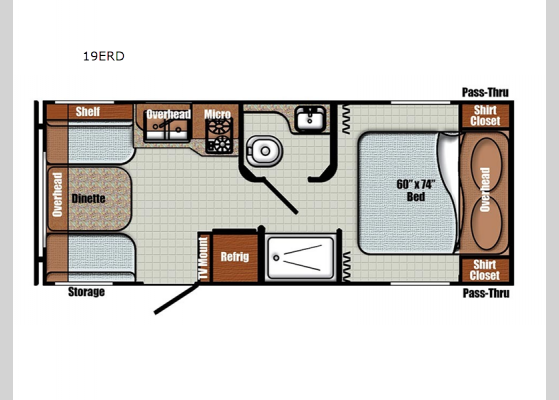 Floorplan - 2025 Vista Cruiser 19ERD Travel Trailer