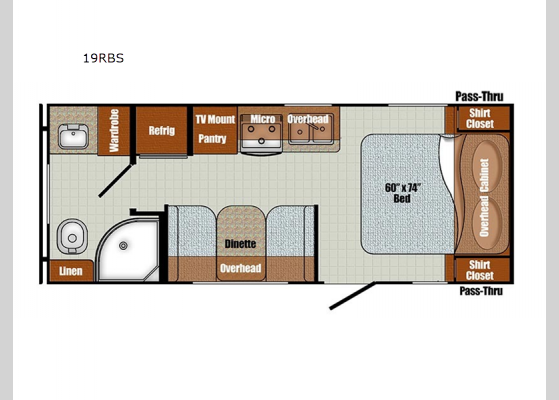 Floorplan - 2025 Vista Cruiser 19RBS Travel Trailer