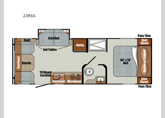 Floorplan - 2025 Vista Cruiser 23RSS Travel Trailer