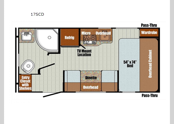 Floorplan - 2025 Vista Cruiser 17SCD Travel Trailer