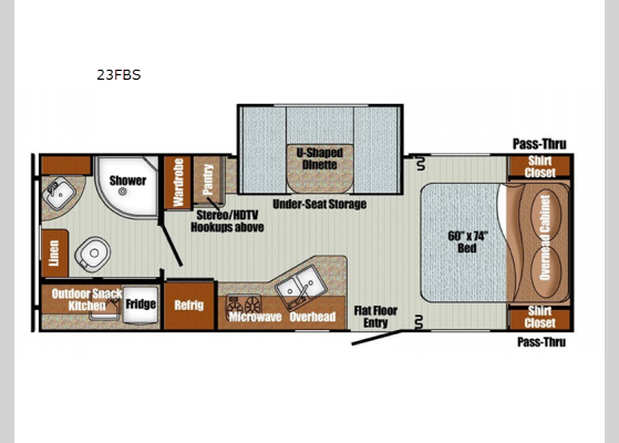 Floorplan - 2025 Vista Cruiser 23FBS Travel Trailer