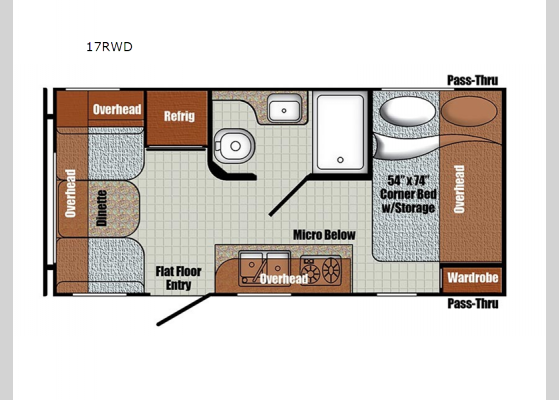 Floorplan - 2025 Vintage Cruiser 17RWD Travel Trailer