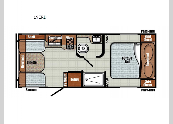 Floorplan - 2025 Vintage Cruiser 19ERD Travel Trailer