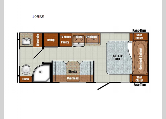 Floorplan - 2025 Vintage Cruiser 19RBS Travel Trailer