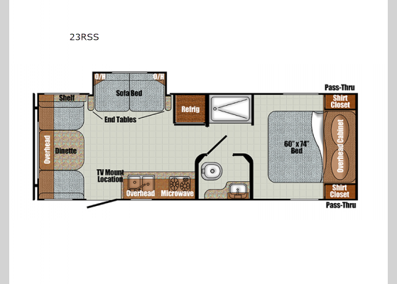 Floorplan - 2025 Vintage Cruiser 23RSS Travel Trailer