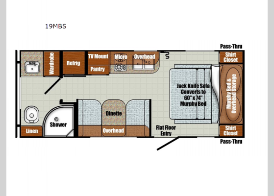 Floorplan - 2025 Vintage Cruiser 19MBS Travel Trailer