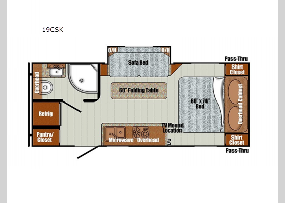 Floorplan - 2025 Vintage Cruiser 19CSK Travel Trailer