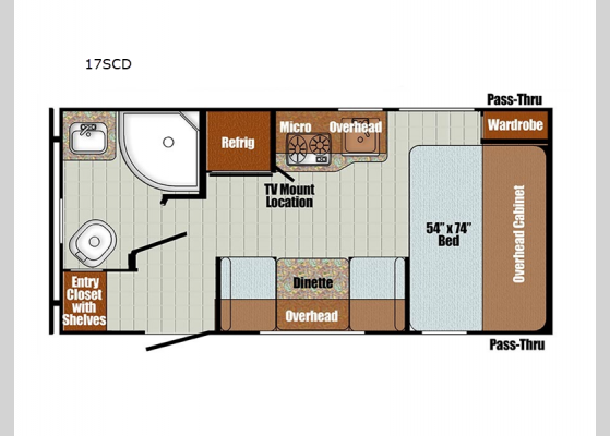 Floorplan - 2025 Vintage Cruiser 17SCD Travel Trailer